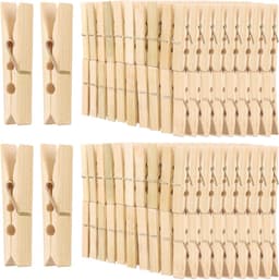 400 Stuks Houten Wasknijpers 6 cm - Duurzame Mini Clips voor Was, Kantoor, Foto's en Creatieve Projecten — thumbnail 1
