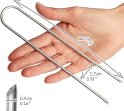 SnelShoppen - 100 Ground Anchors van Gecoat Staal - Robuuste Grondpinnen voor het Bevestigen van Onkruiddoek en Folies - Tuin en Camping - Rond 200x25 — thumbnail 2