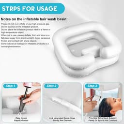 SnelShoppen - Opblaasbare Haarwasbak, Draagbare Haarbak met Kussen, Afvoerslang, Perfect voor Thuis, Camping, Reizen, Haarverzorging en Schoonheid, Ge — thumbnail 3