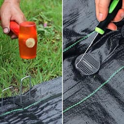 SnelShoppen - Weed Cloth Ground Anchors 100pcs + 100 Washers - Anti-Roest Gegalvaniseerde Grondankers voor Tuin, Kunstgras, Mulch, Camping — thumbnail 4