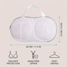 Waszakken voor beha's en ondergoed - 2 stuks, net voor de wasmachine, 30 x 15 cm, ideaal voor delicate kleding en wasbescherming, grijs en blauw — thumbnail 4