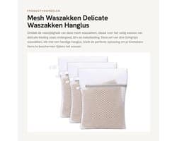 Waszak Klein - 3 Stuks - Antislip Rits - Hanglus - Mesh Design - Lichtgrijs - 30 x 23 cm - Wasnet