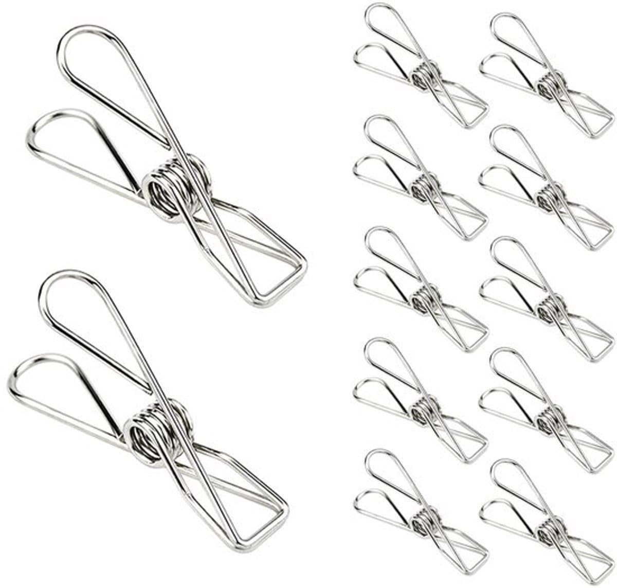 Dailygoods - Roestvrijstalen Wasknijpers - 50 Stuks Kledingclips voor Waslijn en Snacks — afbeelding 1
