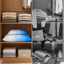 SnelShoppen - Waterproof Laundry Bag Set - Grote en Kleine Waszak voor Reis en Zwembad - Handvatten, Kleurverloop van Wit naar Donkerblauw - Ideaal vo — thumbnail 5