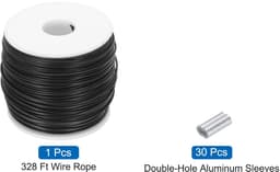 Dailygoods - 100m Rvs Kabel met 30 Aluminium Moffen voor Waslijn en Decoratie — thumbnail 3