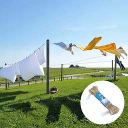 Waslijn Touw - Stalen Waslijn - Kleding Drogen - PVC Gecoat - 20 Meter - Champagne — thumbnail 2