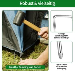 Dailygoods - 50 Stuks Grondankers voor Tuin en Camping - Gecoate U-Spijkers — thumbnail 2