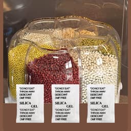 Gel Sachets zakjes, 100 stuks, silicagel, droogmiddel in levensmiddelenkwaliteit, efficiënte vochtabsorberende voor levensmiddelen, diervoeding, badkamer, keuken, pasta, koffie — thumbnail 5