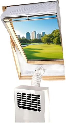 Raamafdichtingsset voor mobiele airco's, accessoire voor afvoerslang | Afvoerset voor mobiele airco's in huizen, appartementen, boerderijen, studentenkamers en andere ruimtes –230cm — thumbnail 1