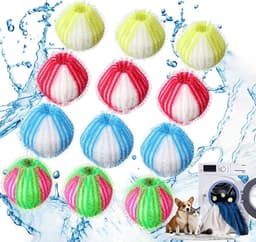 Namajunas - 12 Stusk Wasballen - Wasbollen Voor Wasmachine - Herbruikbaar - Haarvanger Wasbollen - Anti Haar Droogballen - Wasballen Voor Wasmachine Anti Haar - WasdrogerballenVerwijdert Haar & Pluizen in de Wasmachine — thumbnail 1