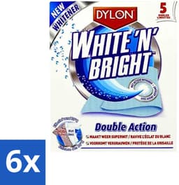 Dylon - Vlekverwijderaar - White & Bright - Superwit & Vlekkeloos - 5 Doekjes - Voordeelverpakking - 6 stuks — thumbnail 1