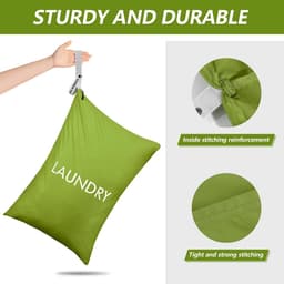 Extra grote waszak 50x70 cm voor vuile kleding, nylon opbergzak voor camping, caravan en studentenhuis — thumbnail 2