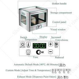 Droogcabine Hobby - Modellen Droger - Modellen Drogen - Stofvrij Werken - 48x39x41 cm - Zwart — thumbnail 3