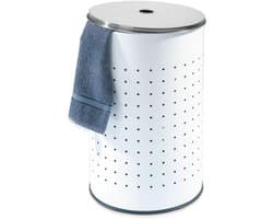 Dailygoods- Wasmand met deksel - Roestvrij staal - 54 Liter - Ø 35,5 cm - Modern design - Luchtgaten - Hoogwaardige afwerking - Wascontainer