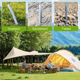 Grondanker - Staal - 30 cm - V-vormige Stevige Tentharingen met Oog - Voor Tent en Outdoorgebruik — thumbnail 4