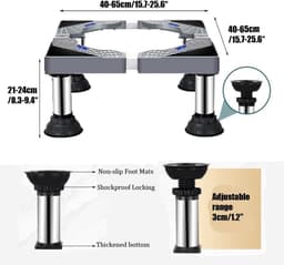 Universele Stapelset voor Wasmachine en Droger, Verstelbare Koppeling met Ratchet Touw, Ideaal voor Ruimtebesparing en Stabiliteit (46-70 cm) — thumbnail 5