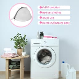 Wasnetjes voor bh, bh-net voor wasmachine, wasnet voor wasmachine, fijnmazige waszakken voor babywas, bh-ondergoed, fijne was, sokken, halfronde vorm 18 X 15 cm — thumbnail 5