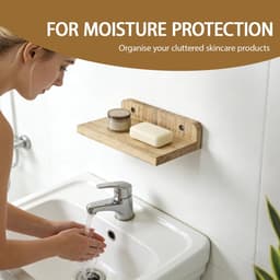wandrek, 4 stuks, klein zwevend rek voor aan de muur, mini-rek voor badkamer en woonkamer, decoratieve wandplanken, badkamer voor cosmetica, specerijen — thumbnail 3