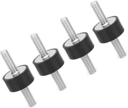 Rubberen Steunen - Trillingsdempers - Geluidsbeheersing - Stabiliteit onder belasting - M6 18 Mm - Zwart Zilver — thumbnail 3