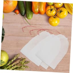 Herbruikbare Fruitzakken - Beschermnetten Tuin - Bescherming Gewassen - Stevige Nylon Constructie - 20 Stuks 35x25cm - Wit — thumbnail 2
