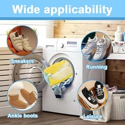 Duurzame Waszakken voor Schoenen - 2 Stuks, Geschikt voor Wasmachine, Ideaal voor Sportschoenen en Tennisschoenen, 360 Graden Reiniging, Met Rits en Pluche Voering — thumbnail 4