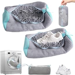 SnelShoppen - Pack van 2 Schoenwaszakken, Wasmachine Geschikt, Herbruikbare Schoenwaszak, Waszak voor Sneakers, Met Rits, Voor Alle Schoenmaten en Soo — thumbnail 1