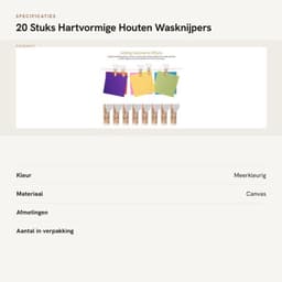 Houten Wasknijpers Groot - 20 Stuks - Stevig - Mini Clips - Decoratie - Licht en Duurzaam - Afmetingen 3,80 x 2,00 x 1,80 cm — thumbnail 3