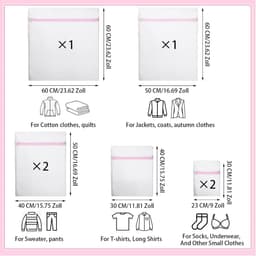 Wasnetjes met ritssluiting - Multicolor - XL, L, M, S - Polyester Waszakken - Voor Diverse Kledingstukken — thumbnail 4