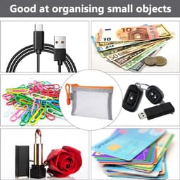 Wasnetjes met ritssluiting - Grijs - 11 x 8 cm - Nylon netzakjes - Voor reizen en organisatie — thumbnail 4