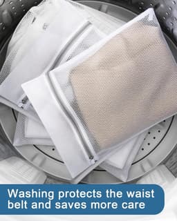Wasnetjes met ritssluiting - Wit - Grote maat 60 x 50 cm - Fijnmazig en Duurzaam Waszak voor Wasmachine — thumbnail 5