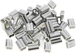 SnelShoppen - 50 Stuks Ferrules Aluminium, Sterke Crimp Lussen, Aluminium Sleeves voor Hondenlijn, Waslijn of Sterke Kabel (3mm), Duurzaam en Betrouwb — thumbnail 1