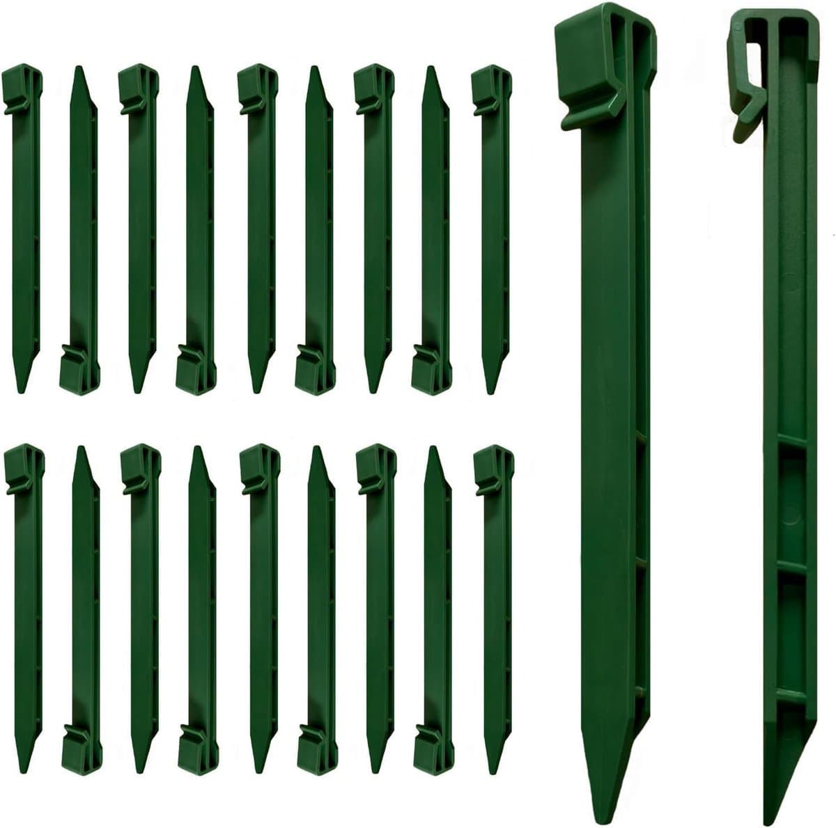 Grondankers 20 Stuks 25cm - Robuuste Kunststof Pinnen - Zwart - Ideaal voor het Bevestigen van Grasrandbanden - SnelShoppen — afbeelding 1