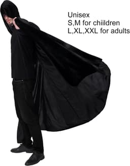 JUN Cape Met Capuchon Unisex Halloweenjas Fluwelen Cape en Gewaad | Cape Met Capuchon Feestkostuum Voor Volwassenen en Kinderen Cosplay — thumbnail 5