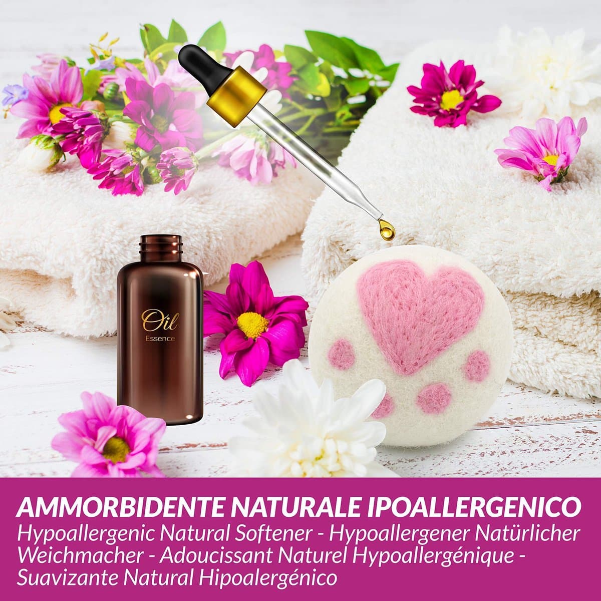 SnelShoppen - MGKolbe® Drogerballen 100% Wol 2e Generatie, Sneldrogend, Energiebesparend, Hypoallergeen, Kreukvrij, 6 Stuks, Gemaakt in Italië — afbeelding 1