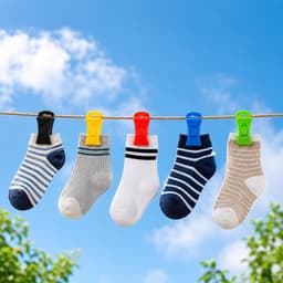 100 stuks sokkenklemmen voor wasmachine en droger met opbergdoos, sokkenhouder, wasmachine met haken, sokken met sokkenclip direct in de lade zonder ze te vouwen sokken — thumbnail 2