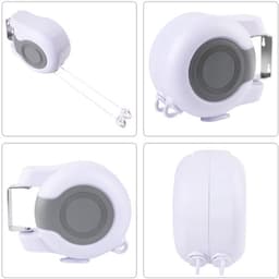 Wasdraad - Uitschuifbare Waslijn - Drooglijn voor buiten - Plastic waslijn - Waslijn Camping - Roldrooglijn - Twee weerbestendige lijnen voor - Wit — thumbnail 3
