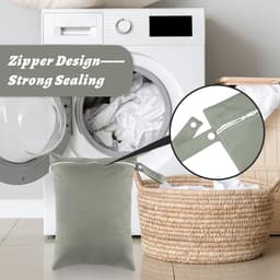 2 stuks natte tas, vuile waszak voor op reis, grote natte tas, reiswaszak, waterdichte zwemtas, tas voor natte zwemkleding 30 * 40cm (grijs/groen) — thumbnail 4