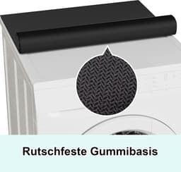 Wasmachinemat, 60 x 60 cm, wasmachinehoes, stofbescherming, wasmachineafdekking, antislip, universele wasmachine-onderlegger (zwart) — thumbnail 3