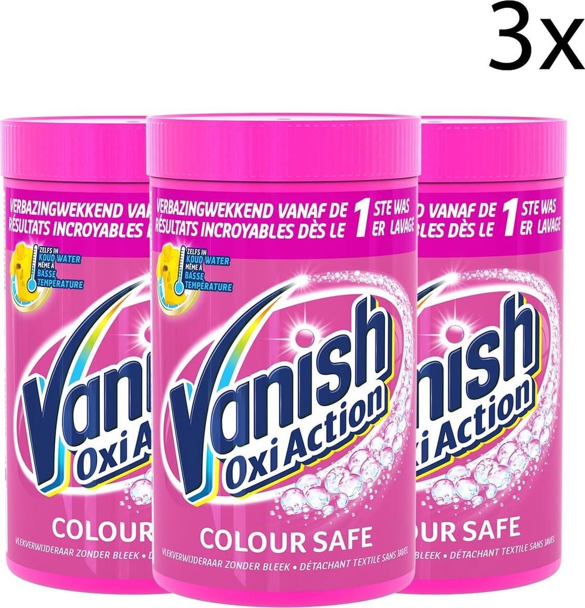 Vanish Oxi Action Colour Safe Base Poeder - Voor Witte en Gekleurde Was - 1,5kg x3 — afbeelding 1
