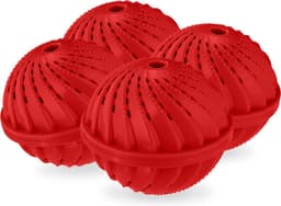 wasbol set van 4 - voor wasmachines - tot 90°C - huidvriendelijk - rood — thumbnail 1