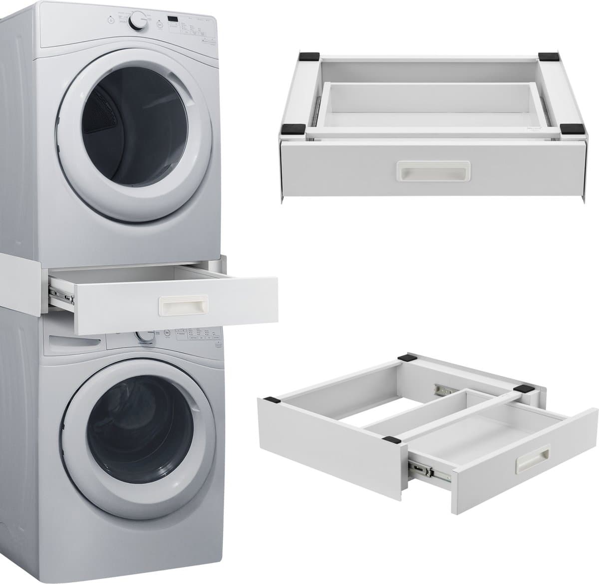 Stapelkit Buxton met lade universeel tussenstuk 15x60x54 cm wit [en.casa] — afbeelding 1