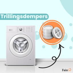 Fain - Trillingsdempers wasmachine – Set van 4 stuks – Wit - Voetjes wasmachine & droger - Wasmachine demper – Anti trillings / vibratie dempers pads – Antislip rubber – Trillingsmat – Antislipmat - Extra dik — thumbnail 1