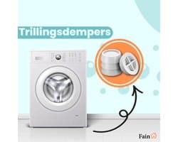 Fain - Trillingsdempers wasmachine – Set van 4 stuks – Wit - Voetjes wasmachine & droger - Wasmachine demper – Anti trillings / vibratie dempers pads – Antislip rubber – Trillingsmat – Antislipmat - Extra dik