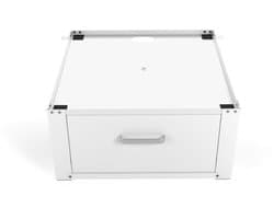 Wasophoogte® Wasmachine verhoger met lade - Wasmachine opbouwmeubel XL - Wasmachine sokkel - 31cm hoog - Wit - Universeel - 63*63 (LxB) - Inclusief wandbeugels — afbeelding 1