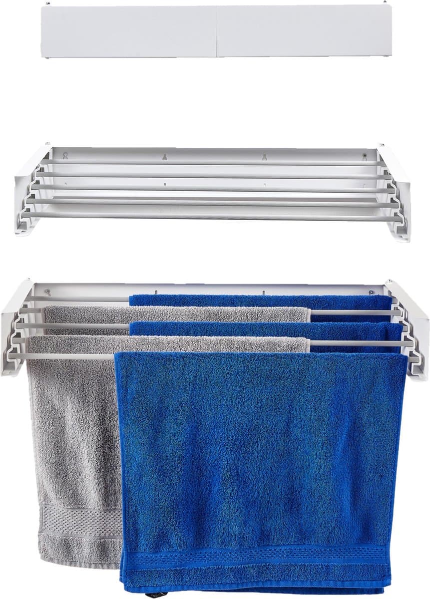 Foxydry Hide 71 cm Wit - Droogrek wandmontage - Intrekbare waslijn voor aan de muur - Kleur Wit - 71 x 35 x 13 cm — afbeelding 1
