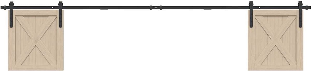 vidaXL - Ophangset - voor - schuifdeur - 244 - cm - koolstofstaal — afbeelding 1