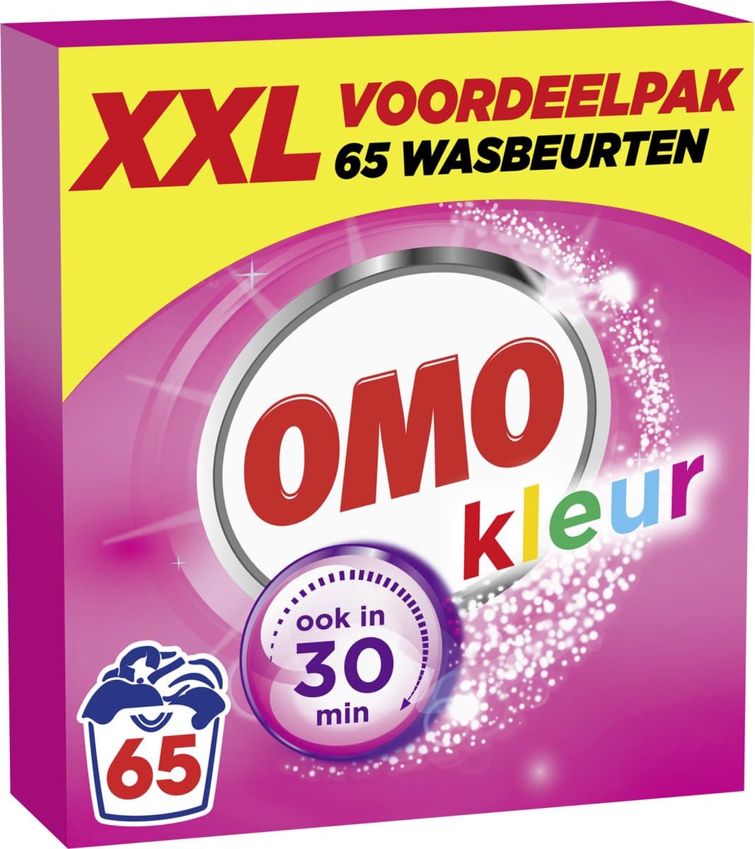 Omo XXL Waspoeder - Kleur - Omo wast door en door hygiënisch schoon - 65 wasbeurten — afbeelding 1