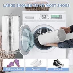 Schoenenwaszak - Herbruikbaar Wasnet Voor Schoenen/Sneakers - 1 stuk - wit — thumbnail 3