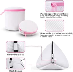 Wasnet voor wasmachine, wasnet, waszak, beha, waszak, waszak, waszak, duurzame schoenen, waszak voor blouse, schoenen, beha, ondergoed, babykleding, waszak, 8 stuks — thumbnail 3