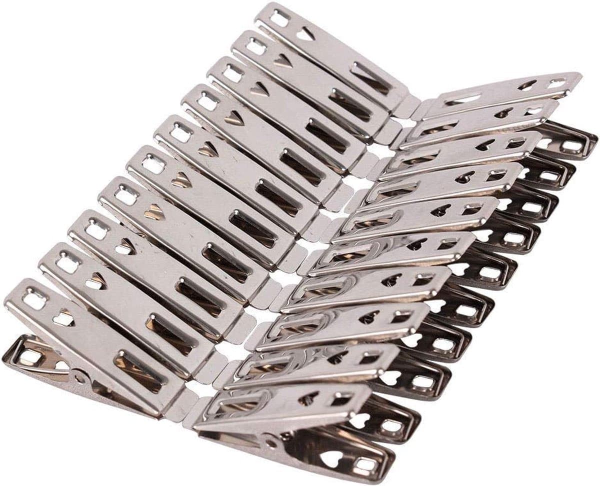 Wasknijpers 40 Stuks - RVS Wasknijpers - Knijpers - Wasrek Knijpers -5 cm-Zilver-Het drogen van sokken is niet geschikt voor kleding en zware spullen — afbeelding 1